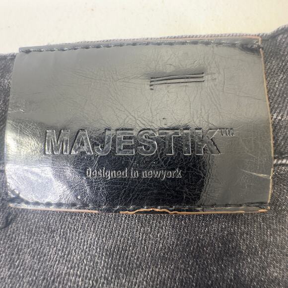 Men’s Moto skinny ripped inlaid embellished mid rise Majestik jeans distressed - Picture 11 of 15